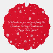 メリークリスマスレッドスクリプト3枚の写真コラーゲシック オーナメントカード (裏面)