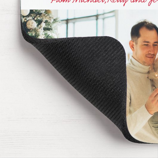 メリークリスマスレッドスクリプト3枚の写真コラーゲシック マウスパッド (コーナー)