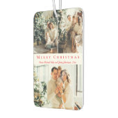 メリークリスマスレッドスクリプト3枚の写真コラージュ カーエアーフレッシュナー (左)