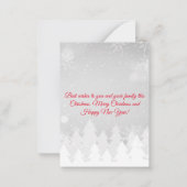 メリークリスマスレッドスクリプト3枚の写真コラージュ ノートカード (裏面)