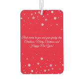 メリークリスマスレッドスクリプト3枚の写真モダン休日 カーエアーフレッシュナー (裏面)