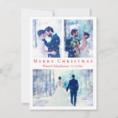 メリークリスマスレッドスクリプト3枚の写真 シーズンカード (正面)