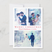 メリークリスマスレッドスクリプト3枚の写真 シーズンカード (正面)