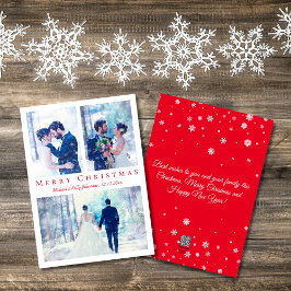 メリークリスマスレッドスクリプト3枚の写真 シーズンカード