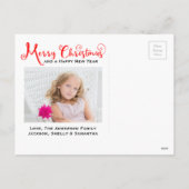 メリークリスマスレッドスクリプト – ポストカード (裏面)