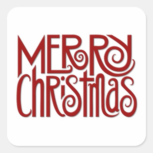 メリークリスマスレッドススクエアステッカー スクエアシール (正面)
