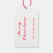 メリークリスマスレッドスターの文字 ギフトタグ (裏面)