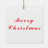 メリークリスマスレッドスターの文字 セラミックオーナメント (裏面)