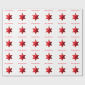 メリークリスマスレッドスターの文字 ラッピングペーパー (フラット)