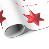 メリークリスマスレッドスターの文字 ラッピングペーパー (ロールコーナー)