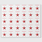 メリークリスマスレッドスターの文字 ラッピングペーパー (フラット)