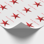 メリークリスマスレッドスターの文字 ラッピングペーパー (角)