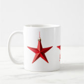 メリークリスマスレッドスターの飾り写真 コーヒーマグカップ (左)
