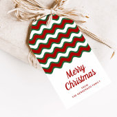 メリークリスマスレッドストライプグリーン ギフトタグ