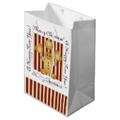 メリークリスマスレッドストライプジンジャーブレッドマン ミディアムペーパーバッグ (正面アングル)