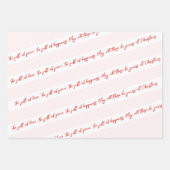 メリークリスマスレッドストライプズ&ソフトピンク ラッピングペーパーシート (正面2)