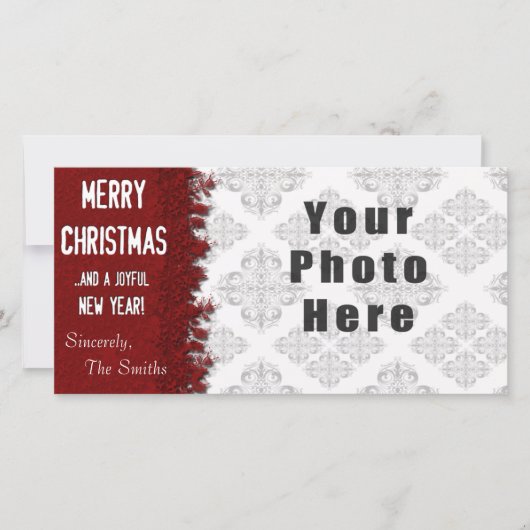 メリークリスマスレッドスノーフレーク シーズンカード (正面)