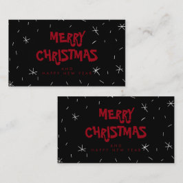 メリークリスマスレッドスノーミニギフトカード 名刺