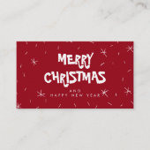 メリークリスマスレッドスノーミニギフトカード 名刺 (正面)