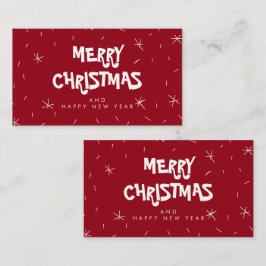 メリークリスマスレッドスノーミニギフトカード 名刺