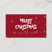 メリークリスマスレッドスノーミニギフトカード 名刺 (裏面)
