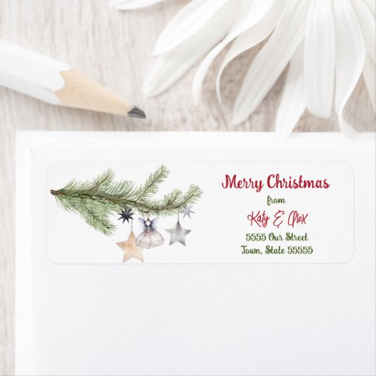 メリークリスマスレッドタイポグラフィかわいカジュアルい ラベル (インサイチュ)