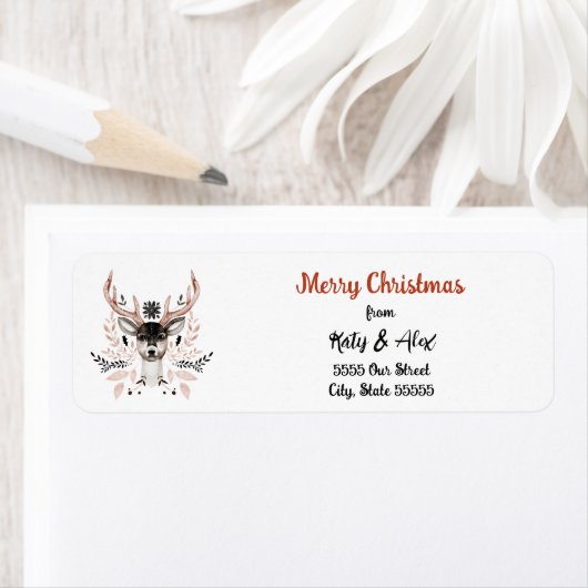 メリークリスマスレッドタイポグラフィモダンスタイリッシュ ラベル (インサイチュ)