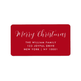 メリークリスマスレッドタイポグラフィ ラベル