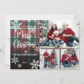 メリークリスマスレッドタータンチェック写真 シーズンカード (正面)