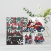 メリークリスマスレッドタータンチェック写真 シーズンカード (スタンド正面)