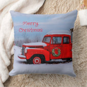 メリークリスマスレッドトラックカントリーフェスティバル クッション (ブランケット)