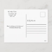 メリークリスマスレッドトラックツリー水の色シンプル シーズンポストカード (裏面)