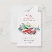 メリークリスマスレッドトラックバッファローファミリーカード ノートカード (正面)