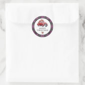 メリークリスマスレッドトラックプレイド差出人住所 ラウンドシール (バッグ)