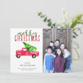 メリークリスマスレッドトラック写真 招待状 (スタンド正面)