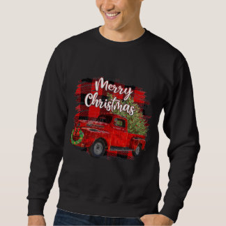 メリークリスマスレッドトラック水牛はクリスマスを祈る スウェットシャツ