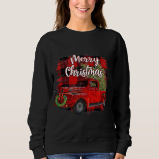メリークリスマスレッドトラック水牛はクリスマスを祈る スウェットシャツ