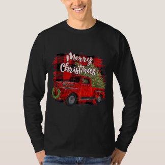 メリークリスマスレッドトラック水牛はクリスマスを祈る Tシャツ