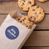 メリークリスマスレッドネイビーブルーシンプルスノーフレーク ラウンドシール