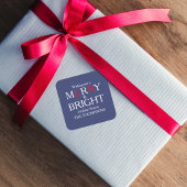 メリークリスマスレッドネイビーブルーシンプルミニマル スクエアシール