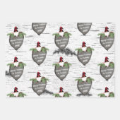 メリークリスマスレッドハットバッファロープレイド格言ラップ ラッピングペーパーシート (正面2)