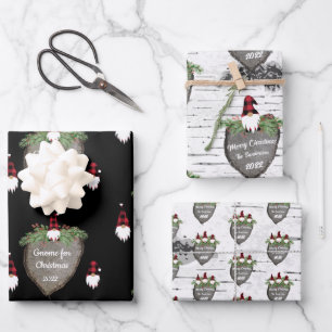 メリークリスマスレッドハットバッファロープレイド格言ラップ ラッピングペーパーシート