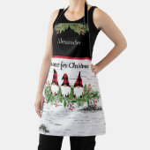 メリークリスマスレッドハットバッファロープレイド格言 エプロン (インサイチュ)