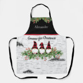 メリークリスマスレッドハットバッファロープレイド格言 エプロン (正面)