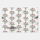 メリークリスマスレッドハットバッファロープレイド格言 ラッピングペーパーシート (正面3)