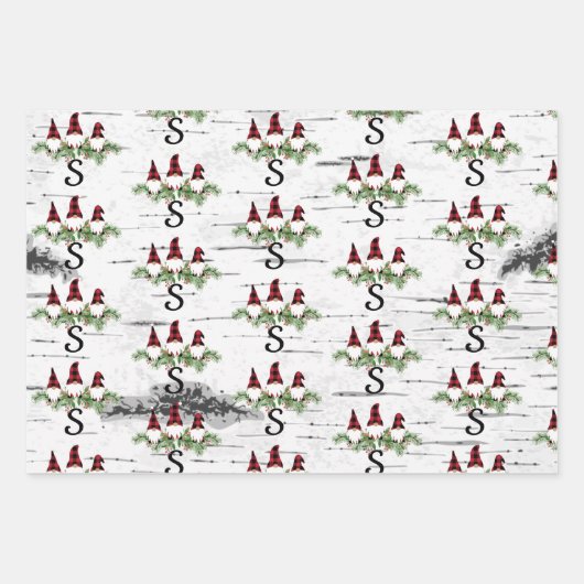 メリークリスマスレッドハットバッファロープレイド格言 ラッピングペーパーシート (正面3)