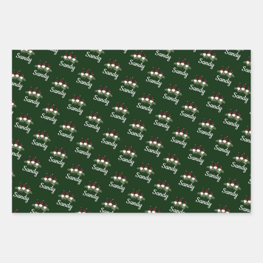 メリークリスマスレッドハットバッファロープレイド格言 ラッピングペーパーシート (正面2)