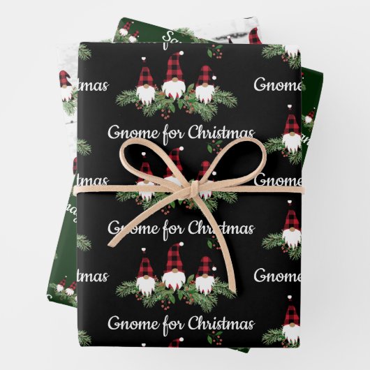 メリークリスマスレッドハットバッファロープレイド格言 ラッピングペーパーシート (インサイチュ)