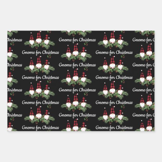 メリークリスマスレッドハットバッファロープレイド格言 ラッピングペーパーシート (正面)