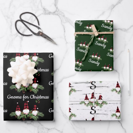 メリークリスマスレッドハットバッファロープレイド格言 ラッピングペーパーシート (正面)